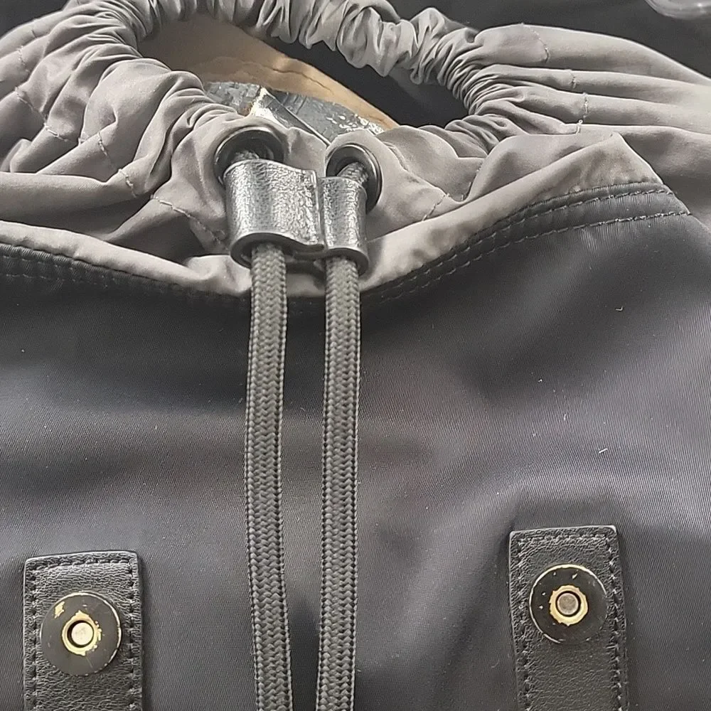 MioMojo Orlando VEGAN Black Leather Backpack -  Minimalist, Nylon, Recycled